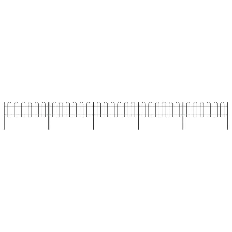 Vidaxl clôture de jardin avec dessus en cerceau acier 8,5 x 0,6 m noir 277642_0