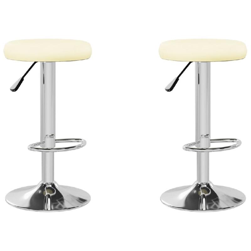 VidaXL Tabourets de bar lot de 2 crème similicuir Modèle Nova Élite - 333101_0
