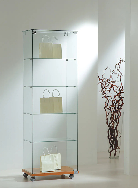 Vitrine d'exposition 6/18EVA en verre - 180 cm de hauteur - finition blanche_0