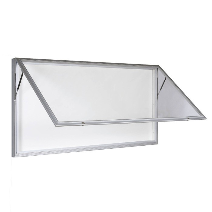 Vitrine classique 80 - extérieure en aluminium anodisé, fond magnétique laqué, vitrage sécurit ou méthacrylate_0