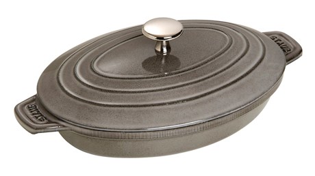 ASSIETTE CHAUDE EN FONTE OVALE GRIS STAUB 23 CM