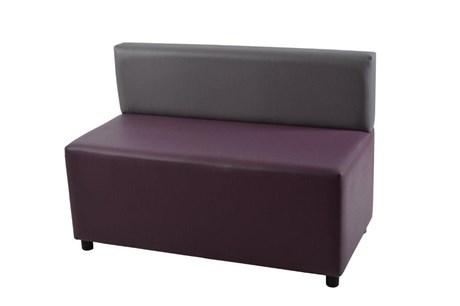 BANQUETTE DE RESTAURANT LOUNGE BICOLORE VIOLET ET GRIS