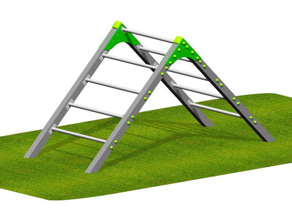 Échelle double - parcours de santé - Extébois - dimensions : 3 m x 1,25 m - pour enfants de plus d'1m40_0