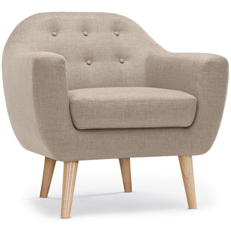 Fauteuil scandinave tissu Lopy 78 cm beige - Design nordique & contemporain - Paris Prix_0