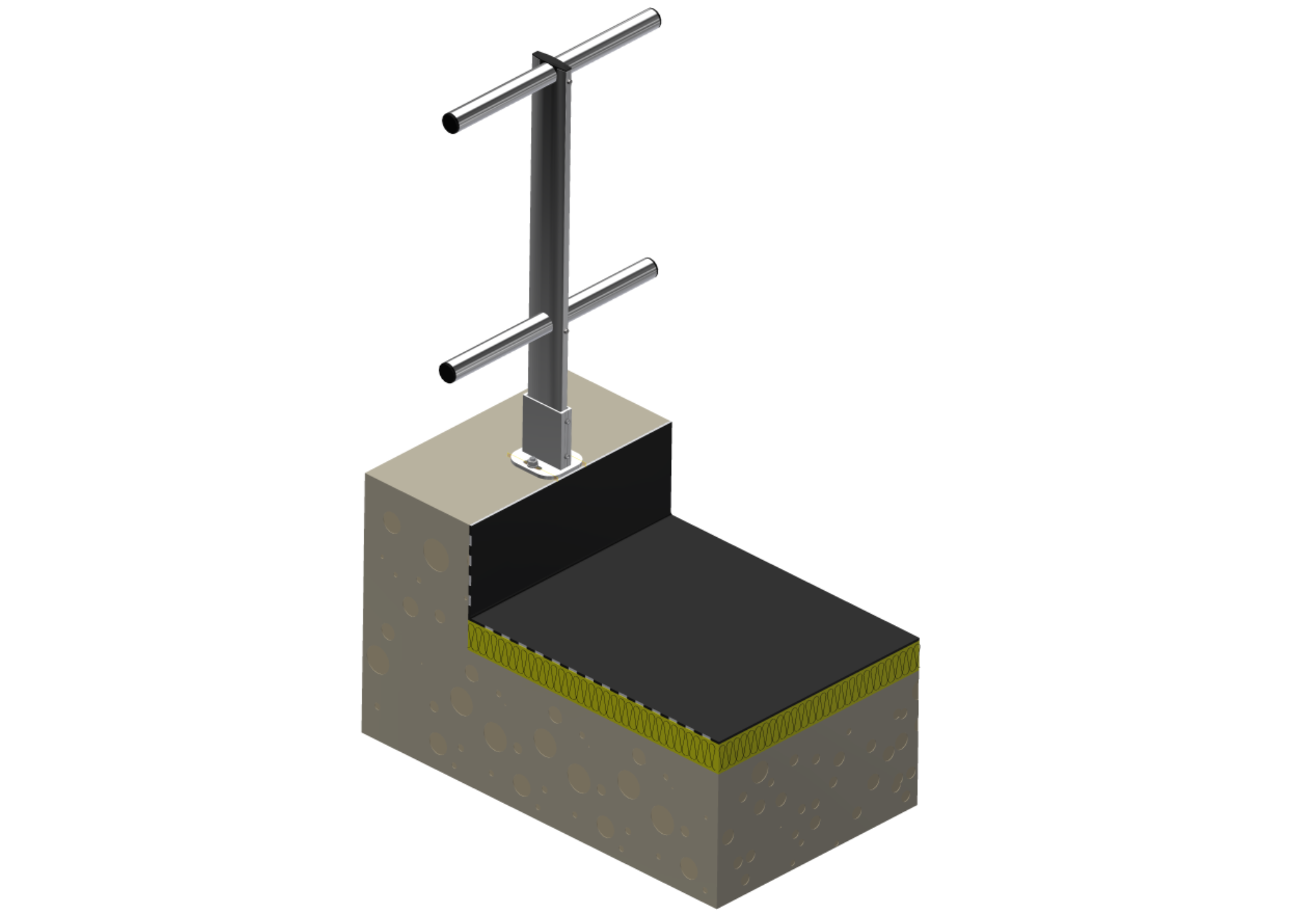 Garde-corps de sécurité pour toiture-terrasse - Fixé en tête d'acrotère - Montant profilé en aluminium - GM_0