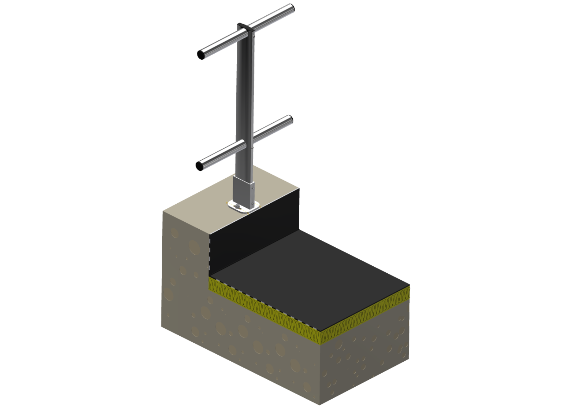 Garde corps fixé en tête d'acrotère - montant profilé en aluminium - GM_0