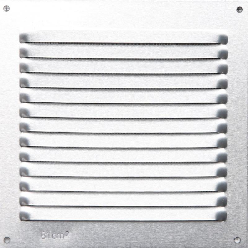 Grille d'aération aluminium anodisé - 15 x 15 cm - Intérieur/Extérieur - Moustiquaire intégrée_0