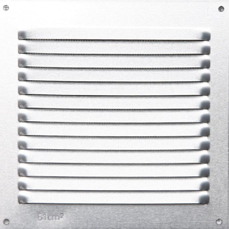 Grille d'aération aluminium anodisé, l.15 x l.15 cm_0