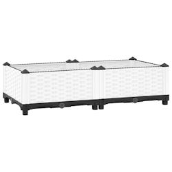 Helloshop26 - Jardinière bac lit surélevé plantes fleurs terrasse jardin 80 x 40 x 23 cm polypropylène blanc 02_0039234 - 3000218447557_0