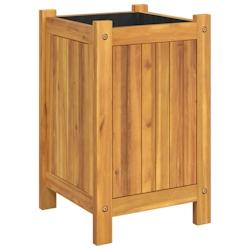 Helloshop26 - Jardinière bac lit surélevé plantes fleurs terrasse jardin avec doublure 31 x 31 x 50 cm bois massif d'acacia marron 02_0038130 - 300_0
