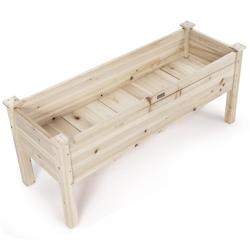 Helloshop26 - Jardinière surélevée en bois carré potager sur pied avec 5 trous de drainage 120 x 43,5 x 51cm naturel 20_0002931 - 3001204732695_0