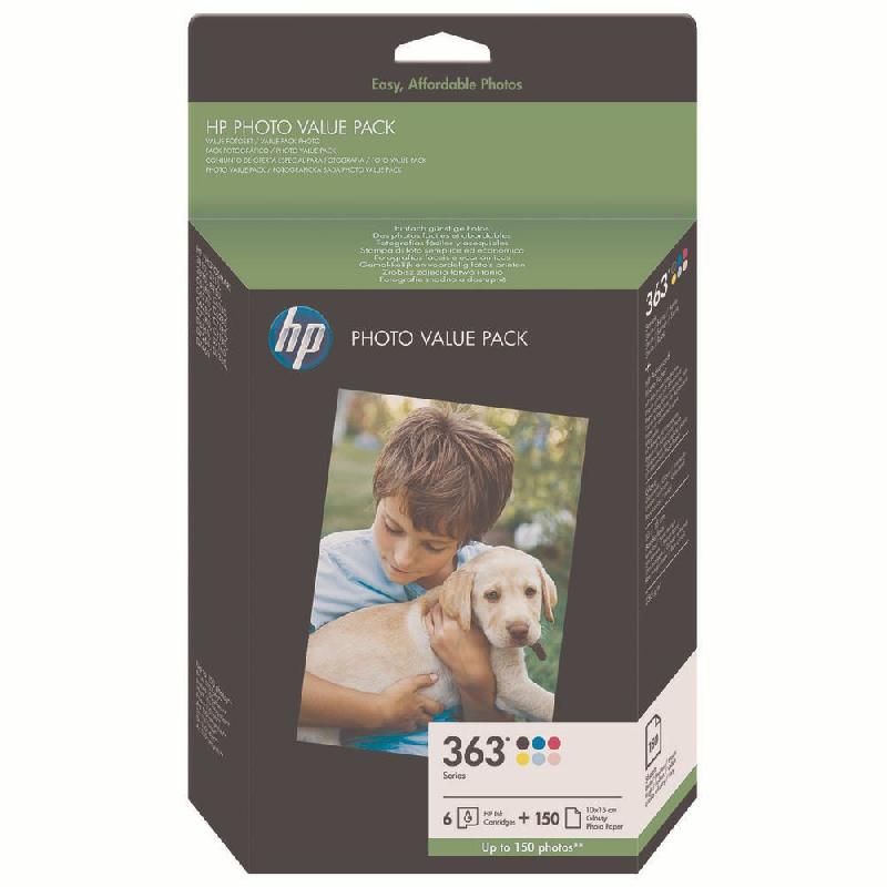 HEWLETT PACKARD CARTOUCHE D'ENCRE 363 (Q7966EE) - VIVERA - PHOTO VALUE PACK - COULEUR: NOIR, CYAN, CYAN CLAIR, MAGENTA, MAGENTA CLAIR, JAUNE (LOT DE 6 CARTOUCHES)