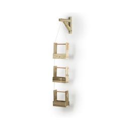 HORTALIA Jardinière suspendue Woody 3B en bois traité pour l’extérieur - marron Bois massif 500112_0