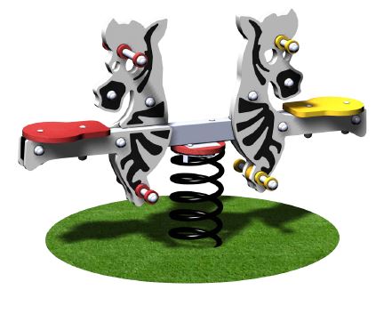 Jeu sur ressort zèbre 2 places - Gamme Dynamic - MTR2 - CREA Equipements_0