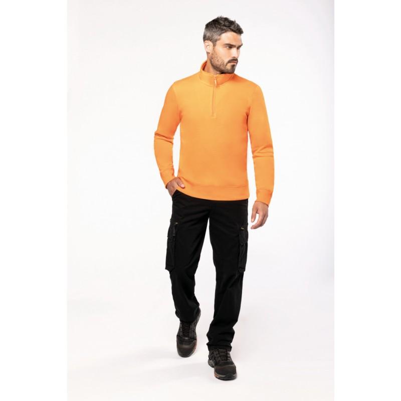 K487 - Sweat-shirt col zippé - esprit urbain et casual - douceur et confort garantis_0
