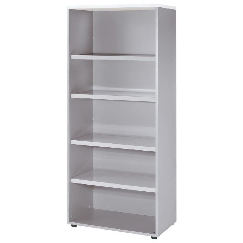 MEUBLE HAUT ACTUAL SANS PORTES - H.180 X L. 80 X P. 47 CM - CORPS ALUMINIUM - TOP BLANC