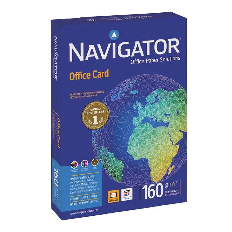 NAVIGATOR PAPIER OFFICE CARD - RAMETTE DE 250 FEUILLES - FORMAT A3 (160 G/M²) - COULEUR BLANC