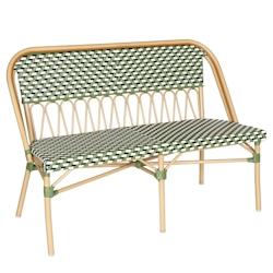 Oviala Business Banc de jardin style parisien en aluminium et rotin synthétique vert - vert aluminium 112617_0