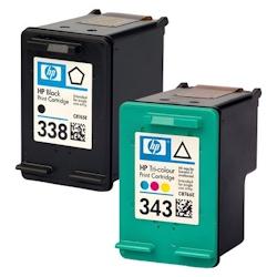 Pack de 2 cartouches d'encre authentiques HP 338/343 Noir et couleurs - programme SECOND - multicolore 3701352378157_0
