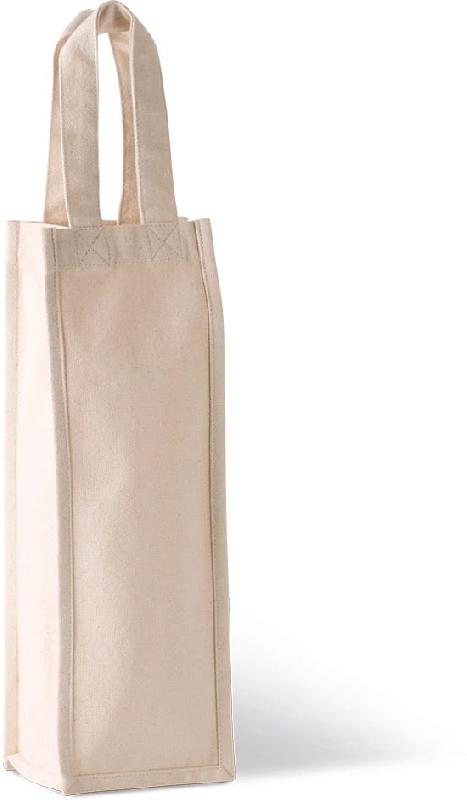 Sac porte-bouteille en coton canvas - Réf: KI0269 - 310 g/m² - Marque: Kimood - Taille unique - Couleur naturelle_0