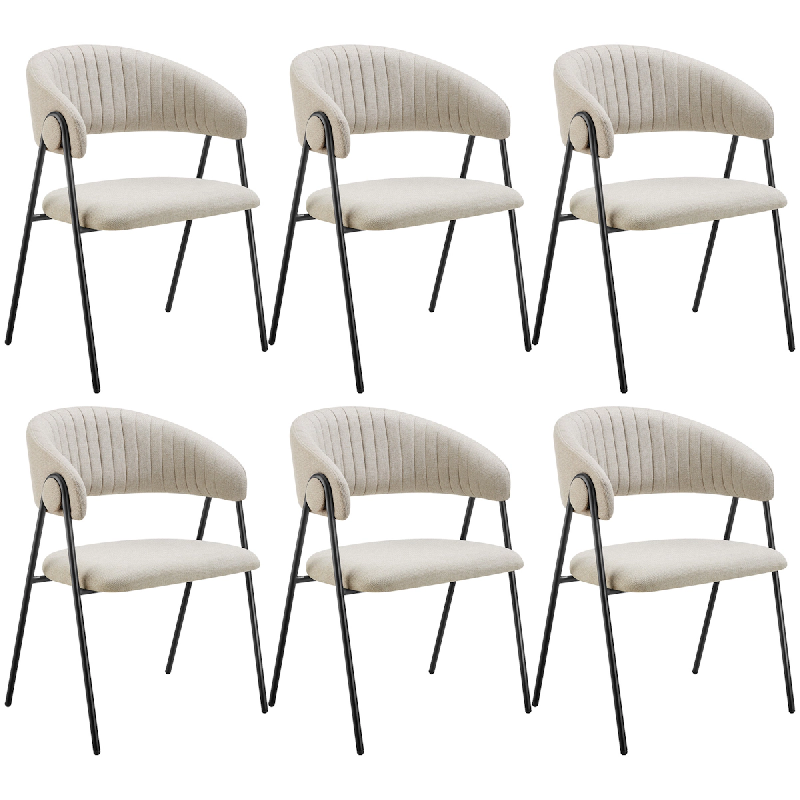 TecTake GmbH tectake Lot 6 Fauteuils rembourré ergonomique en tissu 150kg max grège - 405513 - gris polyester 405513_0
