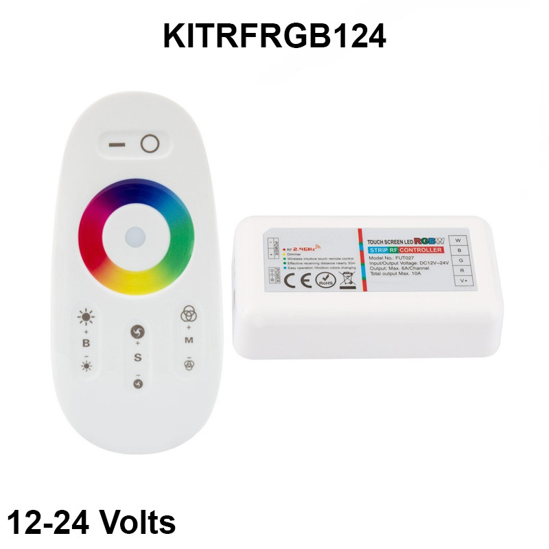 Télécommande et récepteur RGB 12-24V - Kit tactile pour rubans LED - Référence kitrfrgb124_0