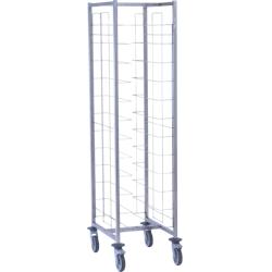 Tournus CHARIOT CAFETERIA 12 NIVEAUX ENTREE SENS LARGEUR 1x12 niveaux (entrée simple), sans parois roues chape polyamide dim hors tout 510x630mm haut_0