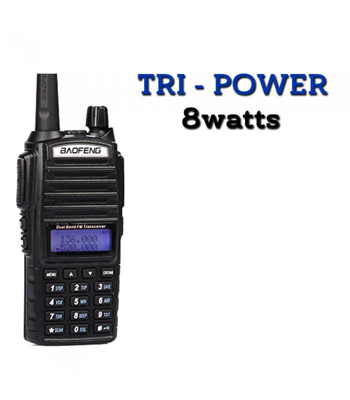 Talkie-walkie Baofeng UV-82 Tri-Power - 8W, bande double 136-174/400-520 MHz, batterie grande capacité_0
