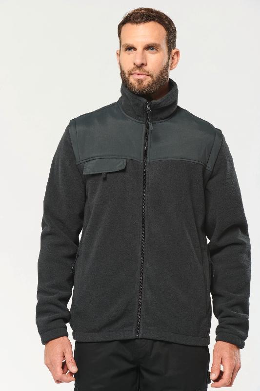 Veste polaire homme avec manches amovibles - WK9105 - Doublée, renforcée et 2 en 1_0