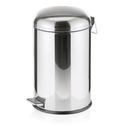 Poubelle à pédale en acier inoxydable 20L - H 490 mm - Diamètre 300 mm - Blanc/Inox - WAS Germany 1121 200_0