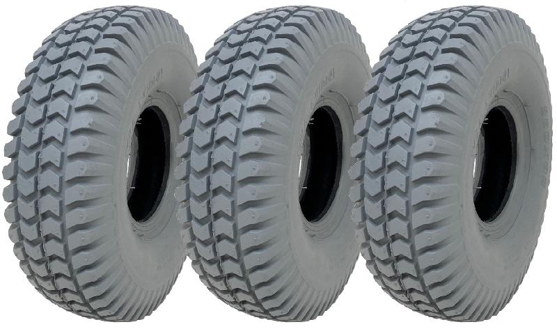 260x85 Grey Mobility Scooter Tyre 3.00x4 Tire P6023 Non Marking Tread (Set of 3)_0