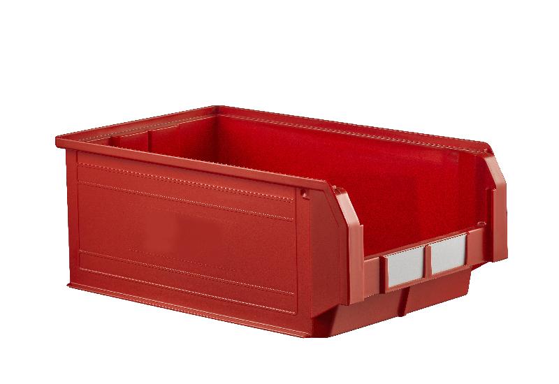 Bac plastique à bec 28 litres rouge - gerbable et empilable - dimensions Europe_0