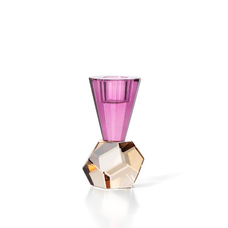 Bazar Bizar Bougeoir en verre recyclé 6x6x10.5 cm ambre violet - Lot de 6 - multicolore verre CNSJ001AmPu-MTR6_0