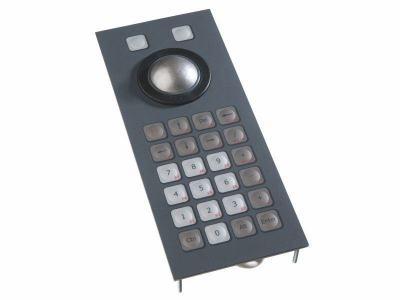 Clavier industriel encastrable avec trackball 38mm - 26 touches - IP65 - USB - Référence: KBMT26F1USB_0