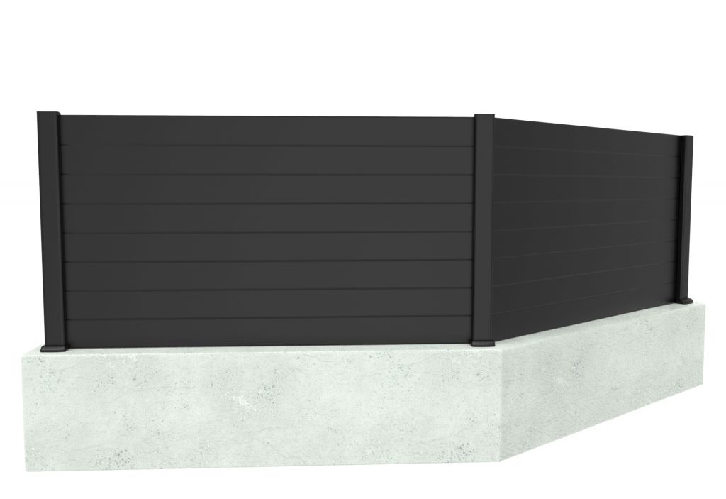 Clôture en aluminium Myclôture - Lames 125 mm ajustables - Hauteur 640 à 2350 mm - SKU: N/A_0