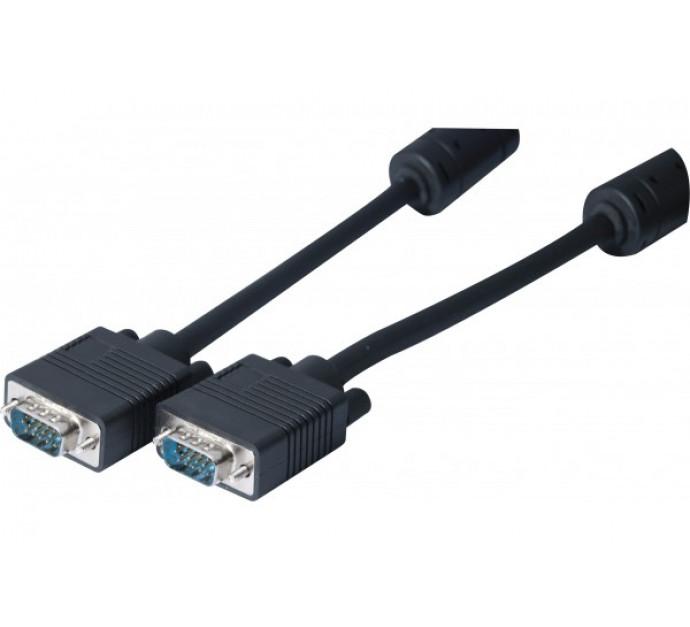 Cordon SVGA standard - 0,5m - multicoax HD15pin avec 2 ferrites anti-interférences - Résolution 1920x1200 - Réf : 119680_0