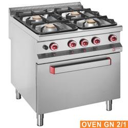 Fourneau 4 feux - sur four gaz GN 2/1 - modèle G99/4BF2-S - Master 900_0