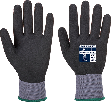 Gants de manutention Dermiflex Ultra Pro - mousse PU/nitrile noir A354, XL, finition sablée_0
