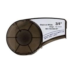 Generique brady bmp21 noir/blanc étiquettes compatible en vinyle m21-750-595-wt - BDR-VI-21-750-BK/WT_0