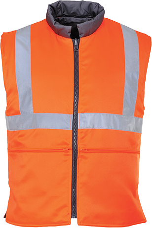 Gilet de froid réversible RIS orange RT44 - XXL - Certifié CE - Bandes réfléchissantes - 4 poches_0