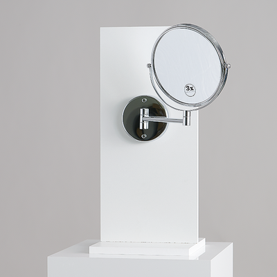 Miroir Classique 1 - Double face avec bras pivotant et grossissement 3x - Diamètre 200 mm - Finition chrome_0
