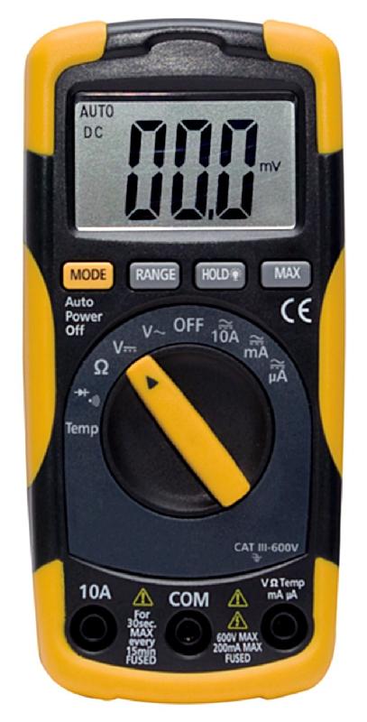 Multimètre électronique calibre auto #0914SI - affichage 2000 points - tension DC 600V ±0,5%_0