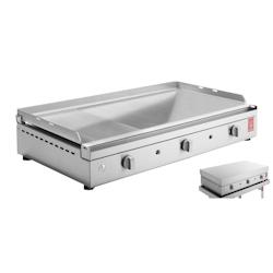 PLANET Plancha CHEF 80 LisseRainuréeCouvercle - gris 400039_0