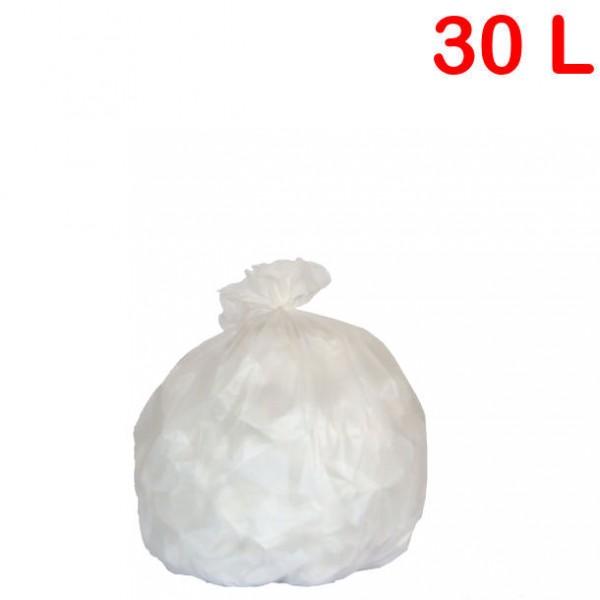 Sac poubelle - déchets légers - 30L - Blanc - idéal pour sanitaires - Marque Rolléco_0