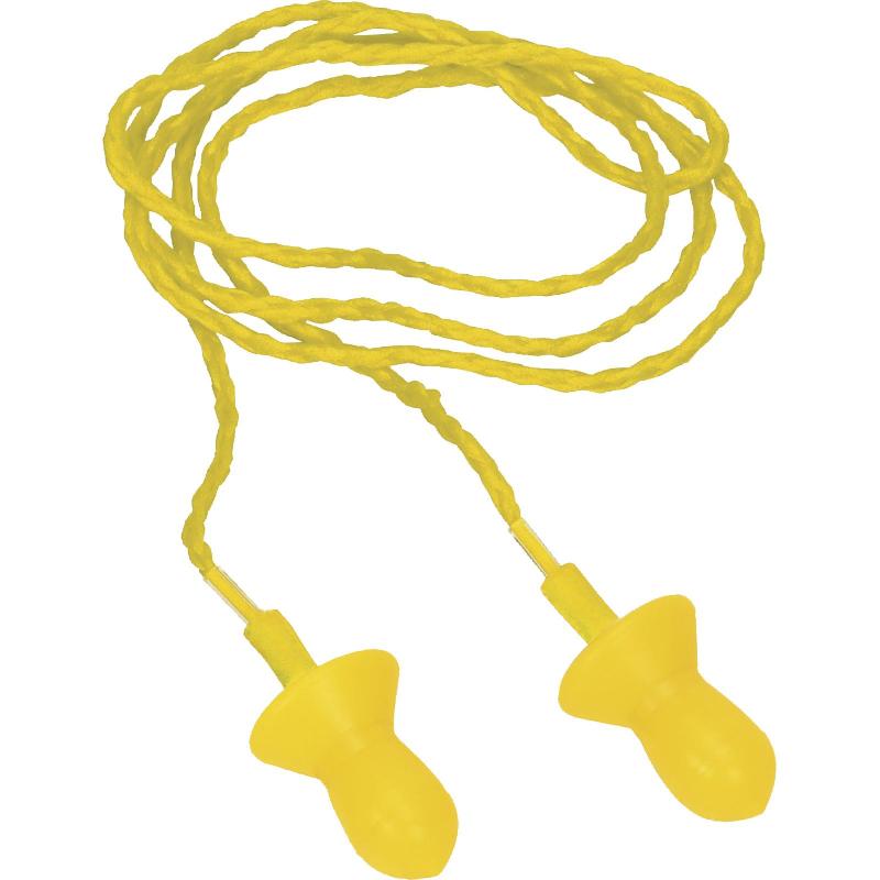 Sachet de 10 paires de bouchons d'oreilles réutilisables en silicone - conicsof010 - avec cordon textile et boîte de rangement_0