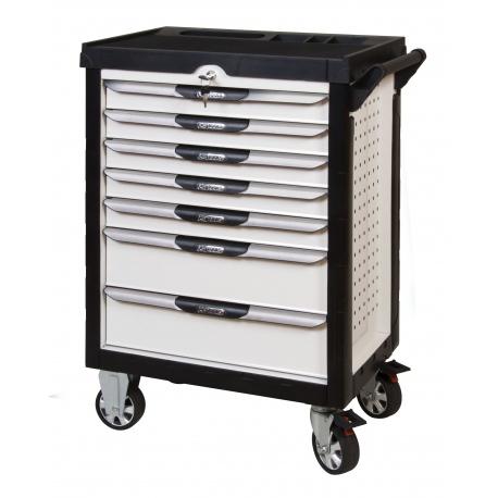 Servante PEARLline blanche 7 tiroirs équipée de 187 outils - KS Tools | 803.7186_0