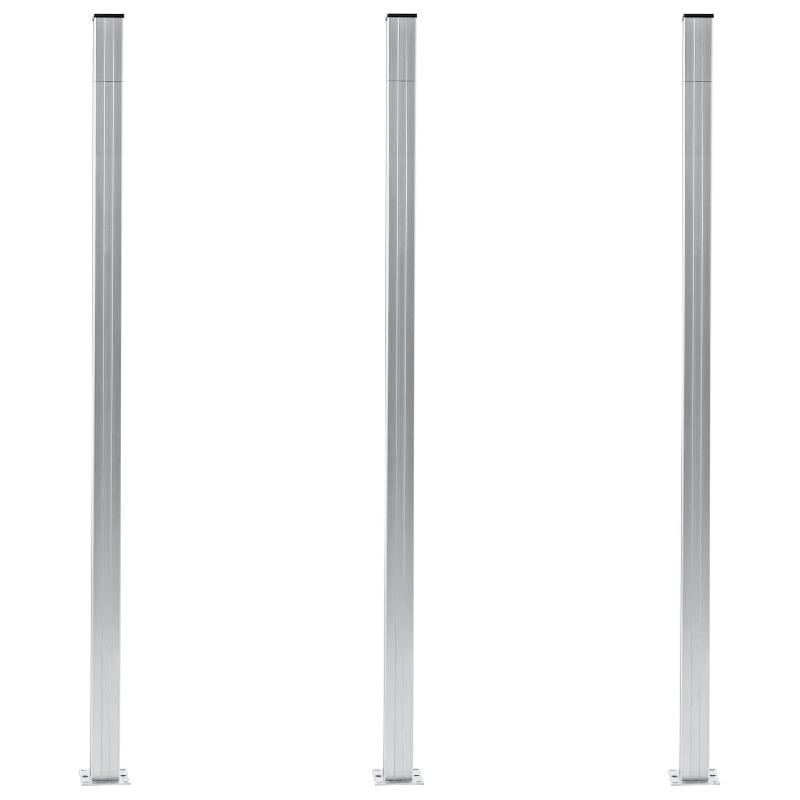 Vidaxl poteaux de clôture 3 pcs aluminium 185 cm 49077_0
