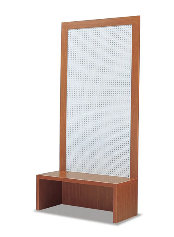 Vitrine 100/BVA - Présentoir mural en bois avec grille murale et base ouverte - Dimensions 104x46x218 cm_0