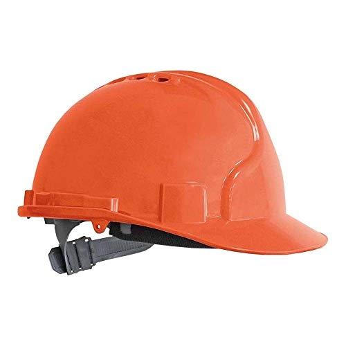 Casque de sécurité REIS KASP - Orange - Taille réglable 52-62 cm - Ventilation et visière intégrées_0