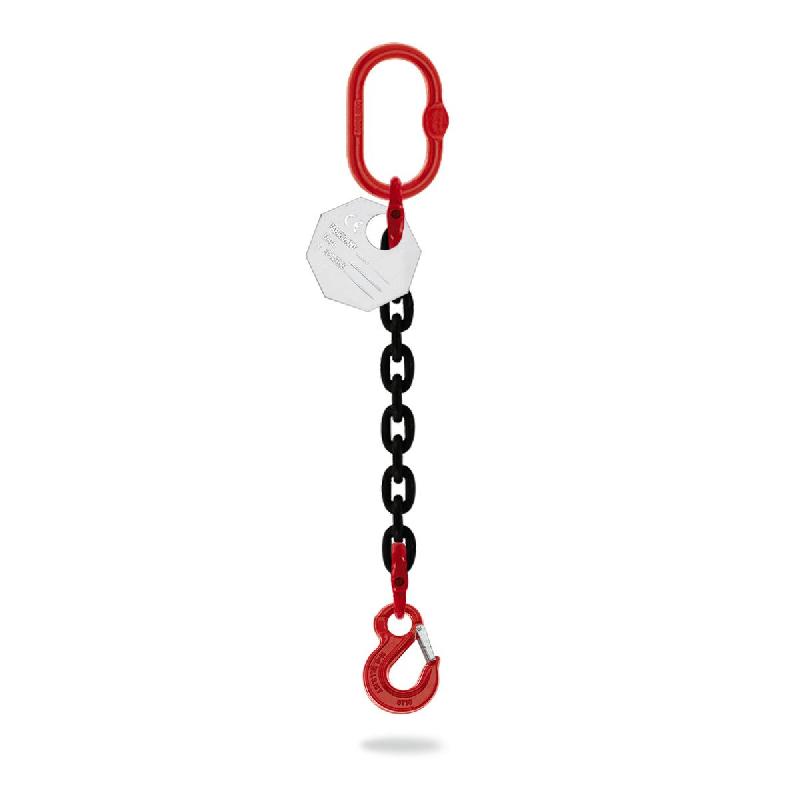 Élingue chaîne 1 brin - diamètre 8 mm - crochet à linguet sans crochet raccourcisseur - réf. ECL10802_0